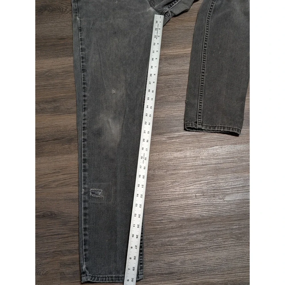 VTG Levis 512 Slim Fit Tapered Leg Jeans Mens 34x32 Faded Black Made in USA READ